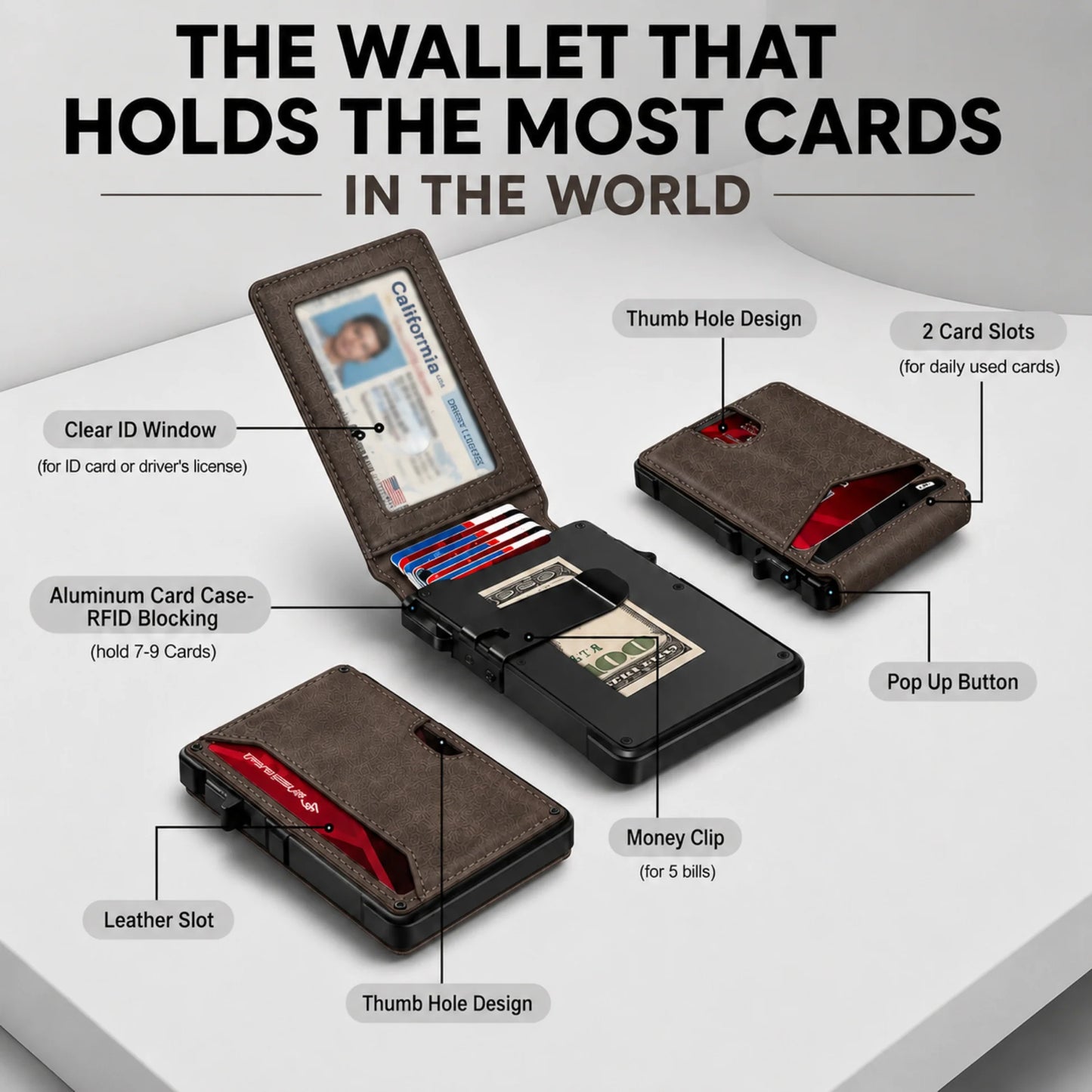 Eddley MagVault® Minimalist Wallet - Maximum Capacity. Minimal Footprint.